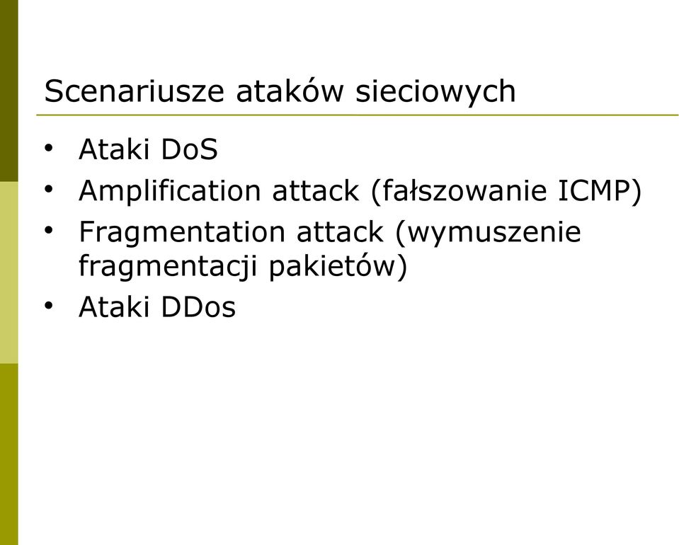 (fałszowanie ICMP) Fragmentation