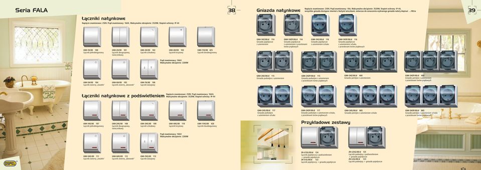 ŁNH-1H/00 100 ŁNH-2H/00 101 ŁNH-3H/00 102 ŁNH-4H/00 103 GNH-1HZP/00/d 114 z przesłonami torów GNH-1HS/00/d 116 schuko GNH-1HSP/00/d 116 schuko, ŁNH-11H/00 425 Łącznik dwubiegunowy Prąd znamionowy: