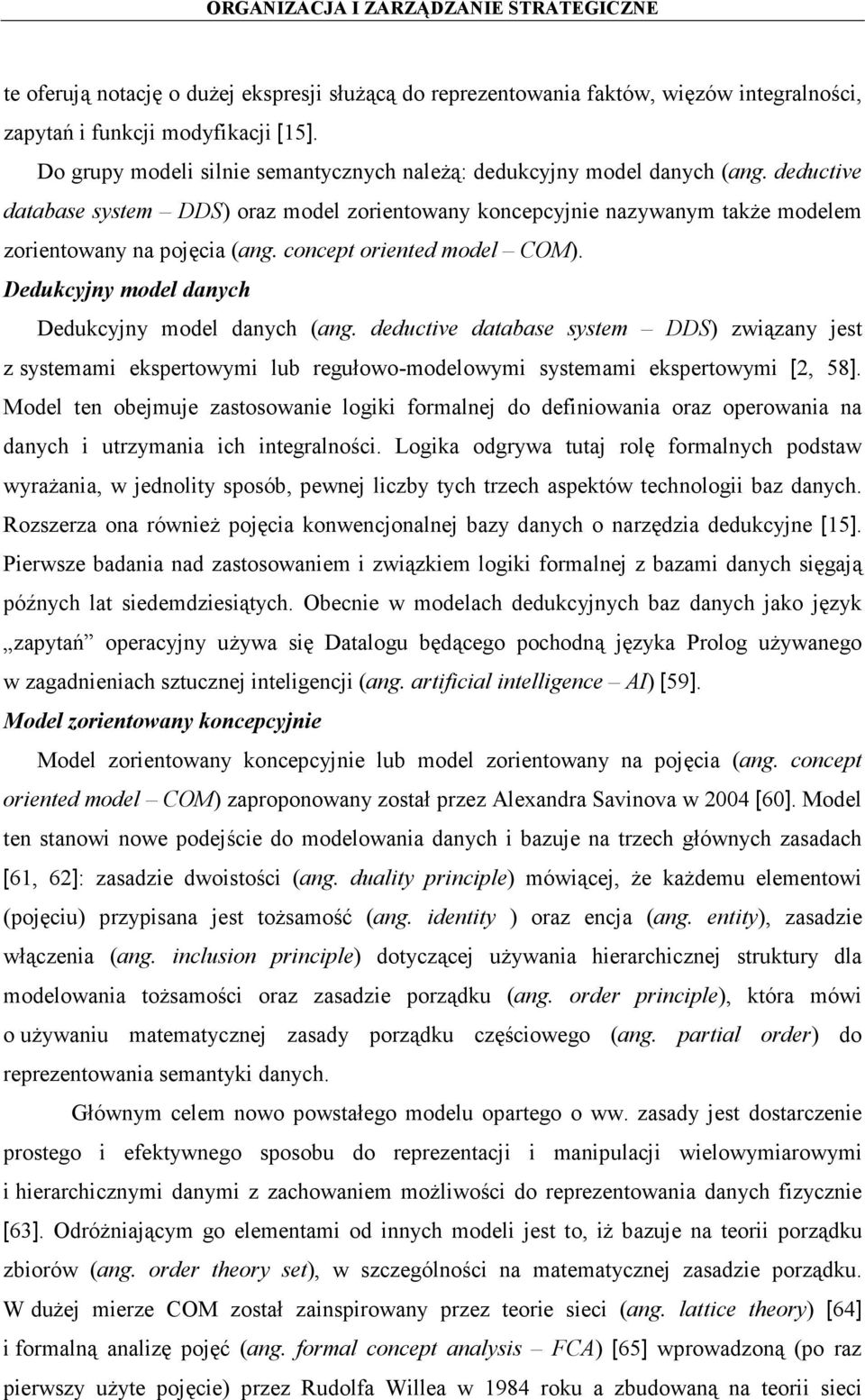 concept oriented model COM). Dedukcyjny model danych Dedukcyjny model danych (ang.