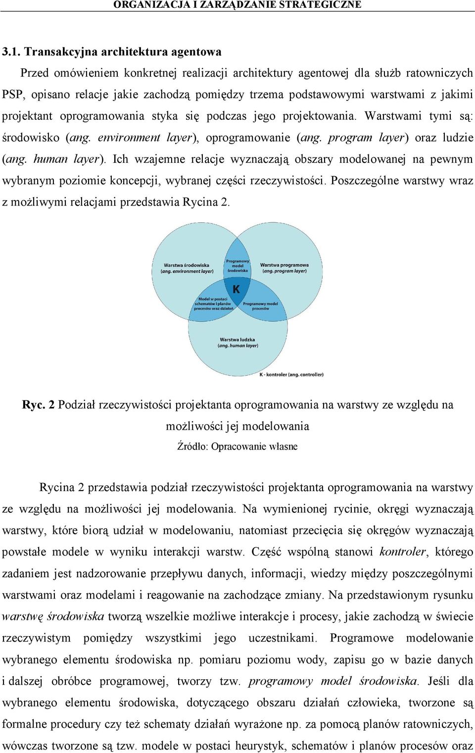 Ich wzajemne relacje wyznaczają obszary modelowanej na pewnym wybranym poziomie koncepcji, wybranej części rzeczywistości. Poszczególne warstwy wraz z możliwymi relacjami przedstawia Ryci