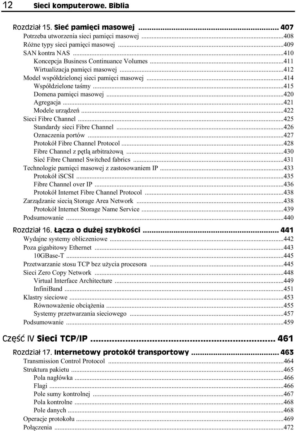 ..421 Modele urz dze...422 Sieci Fibre Channel...425 Standardy sieci Fibre Channel...426 Oznaczenia portów...427 Protokó Fibre Channel Protocol...428 Fibre Channel z p tl arbitra ow.