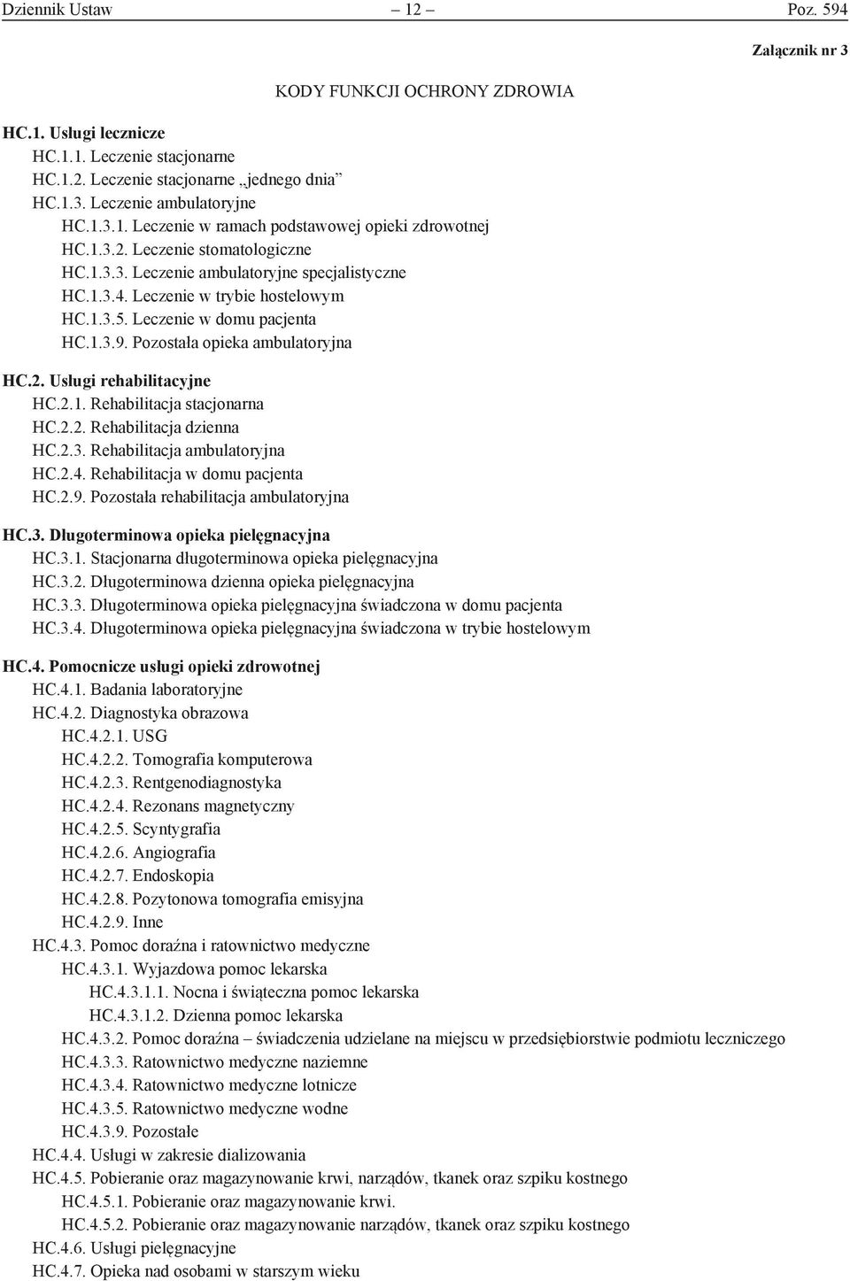 2. Usługi rehabilitacyjne HC.2.1. Rehabilitacja stacjonarna HC.2.2. Rehabilitacja dzienna HC.2.3. Rehabilitacja ambulatoryjna HC.2.4. Rehabilitacja w domu pacjenta HC.2.9.