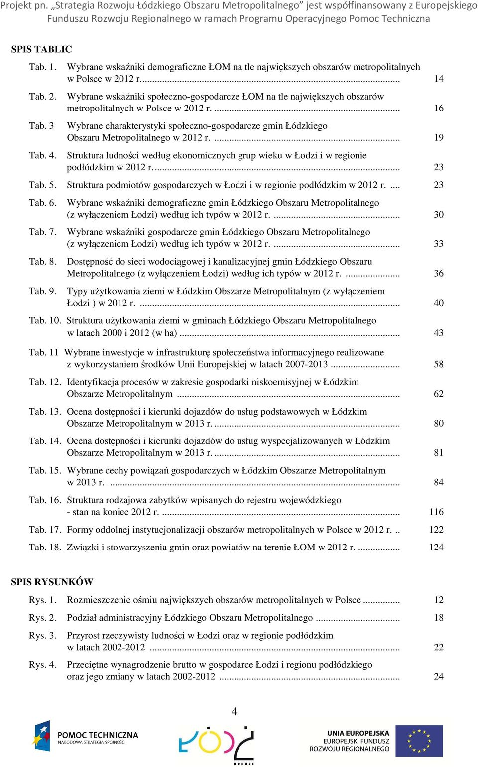 ... 16 Wybrane charakterystyki społeczno-gospodarcze gmin Łódzkiego Obszaru Metropolitalnego w 2012 r.... 19 Struktura ludności według ekonomicznych grup wieku w Łodzi i w regionie podłódzkim w 2012 r.