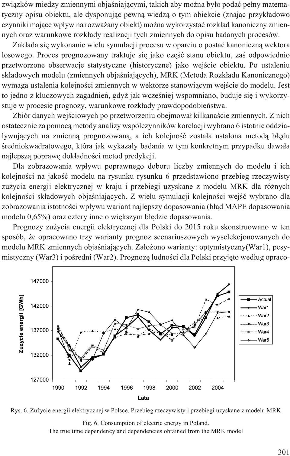 Zak³ada siê wykonanie wielu symulacji procesu w oparciu o postaæ kanoniczn¹ wektora losowego.