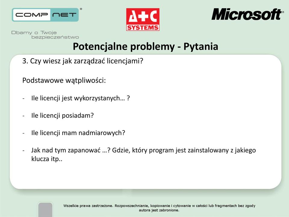 Podstawowe wątpliwości: Ile licencji jest wykorzystanych?