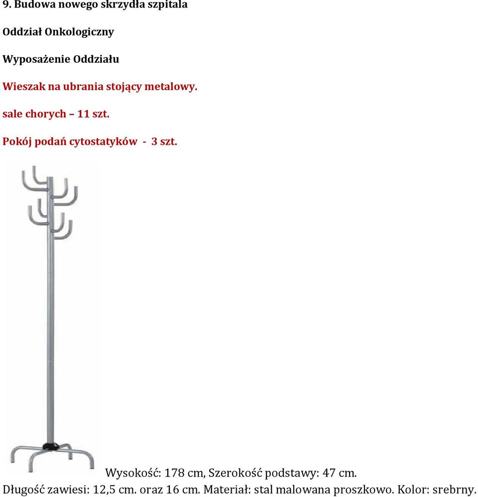 Pokój podań cytostatyków - 3 szt.