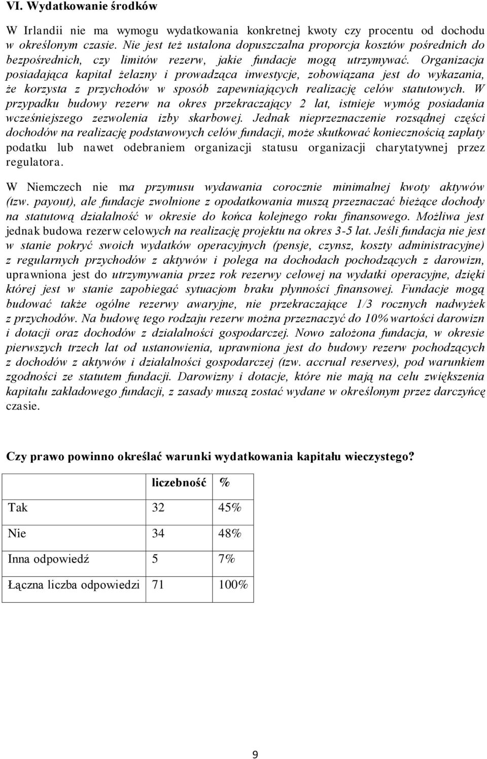 Organizacja posiadająca kapitał żelazny i prowadząca inwestycje, zobowiązana jest do wykazania, że korzysta z przychodów w sposób zapewniających realizację celów statutowych.