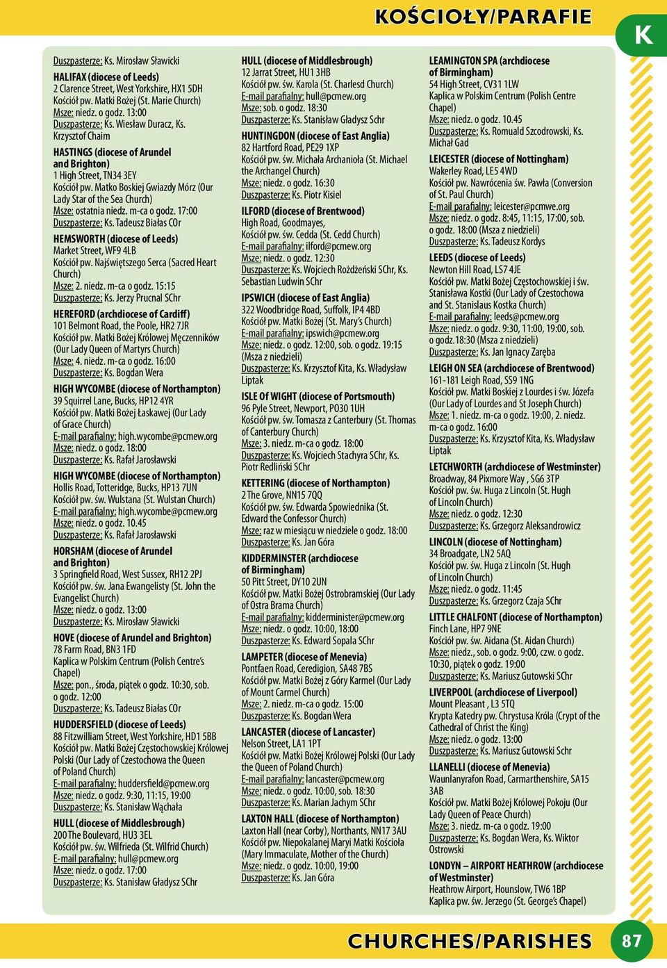 m-ca o godz. 17:00 Duszpasterze: Ks. Tadeusz Białas COr HEMSWORTH (diocese of Leeds) Market Street, WF9 4LB Kościół pw. Najświętszego Serca (Sacred Heart Church) Msze: 2. niedz. m-ca o godz.
