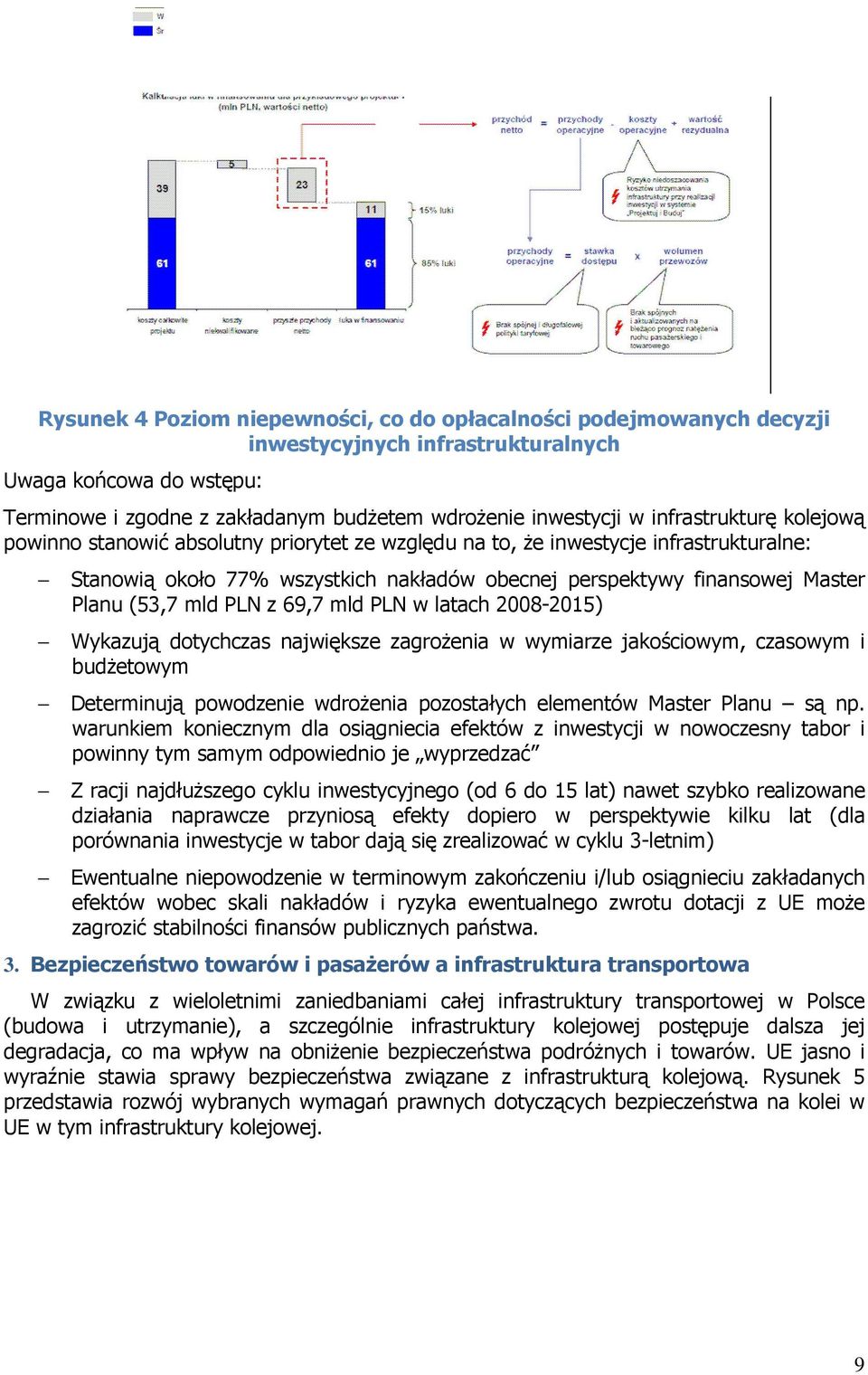 (53,7 mld PLN z 69,7 mld PLN w latach 2008-2015) Wykazują dotychczas największe zagroŝenia w wymiarze jakościowym, czasowym i budŝetowym Determinują powodzenie wdroŝenia pozostałych elementów Master