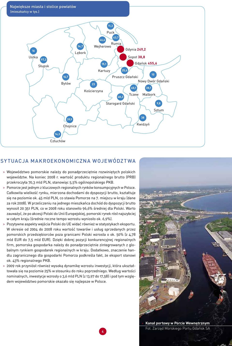 Tczew Malbork 48,3 Starogard Gdański 9,8 Sztum 39,9 Chojnice 38 Kwidzyń 14,3 Człuchów Sytuacja makroekonomiczna województwa > > Województwo pomorskie należy do ponadprzeciętnie rozwiniętych polskich