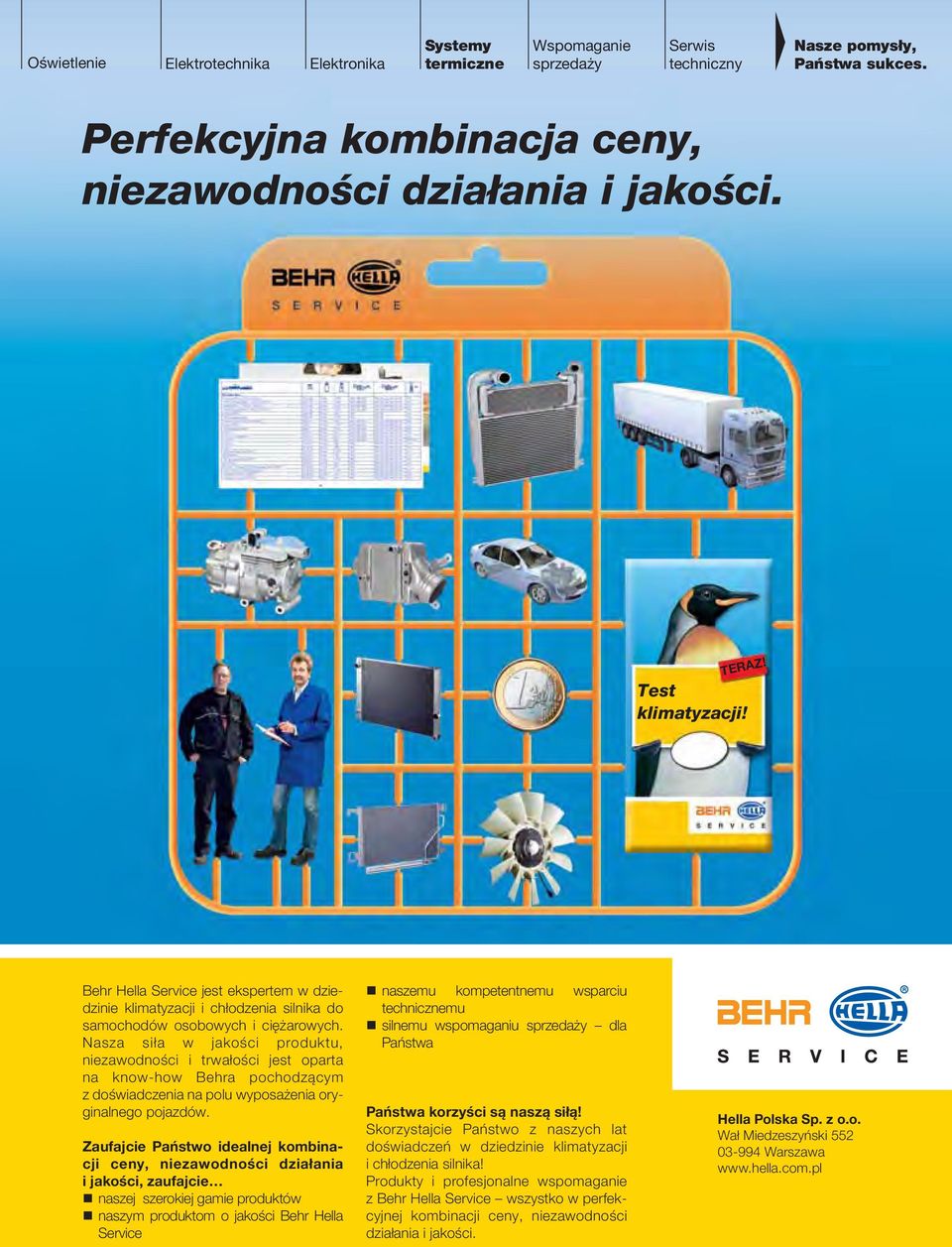 Nasza siła w jakości produktu, niezawodności i trwałości jest oparta na know-how Behra pochodzącym z doświadczenia na polu wyposażenia oryginalnego pojazdów.