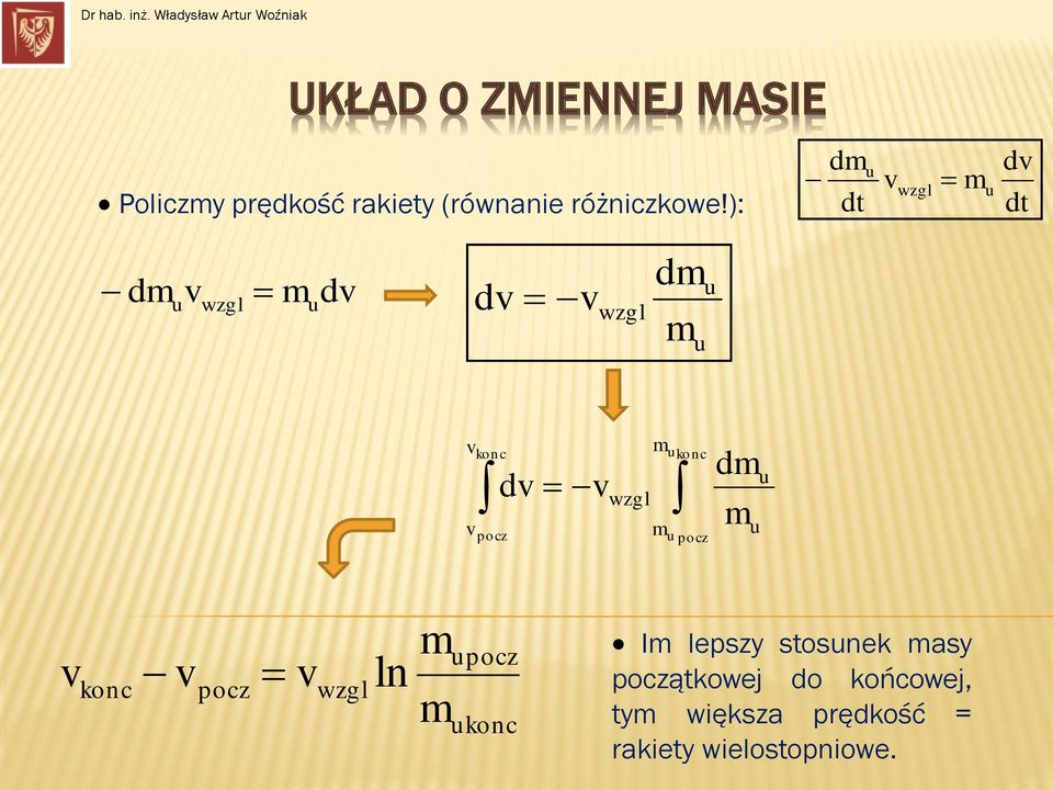 rakety (rówae różczkowe!