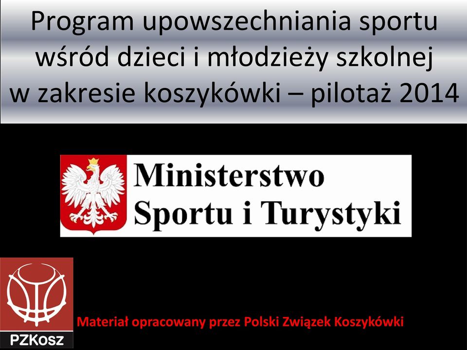 zakresie koszykówki pilotaż 2014