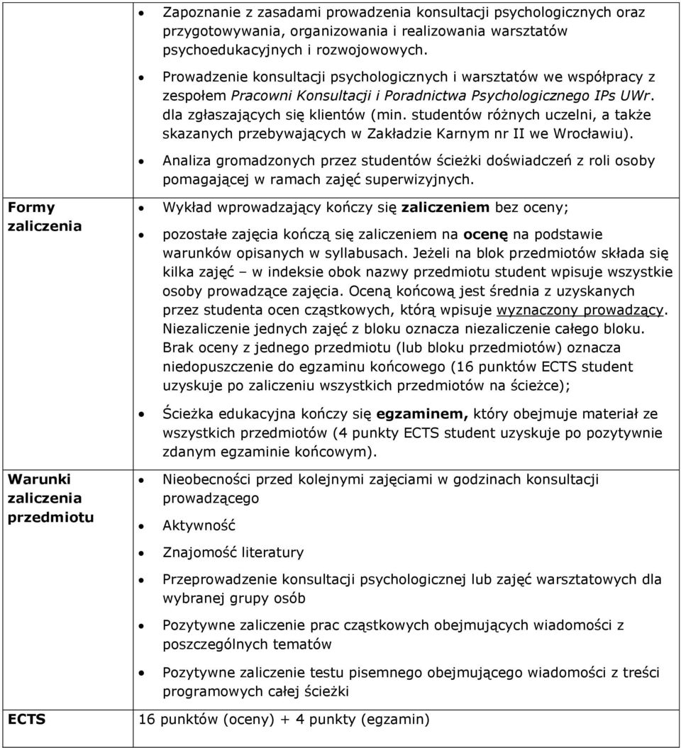 studentów różnych uczelni, a także skazanych przebywających w Zakładzie Karnym nr II we Wrocławiu).