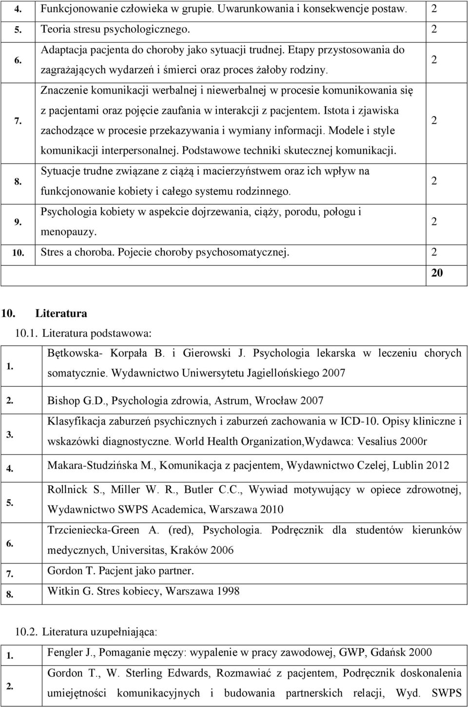 Znaczenie komunikacji werbalnej i niewerbalnej w procesie komunikowania się z pacjentami oraz pojęcie zaufania w interakcji z pacjentem.