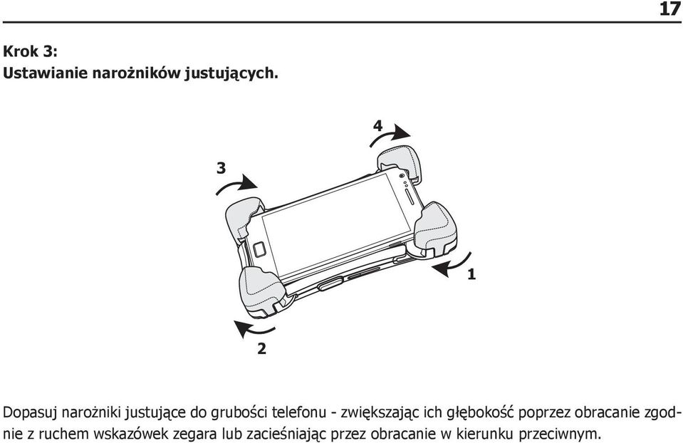 zwiększając ich głębokość poprzez obracanie zgodnie z