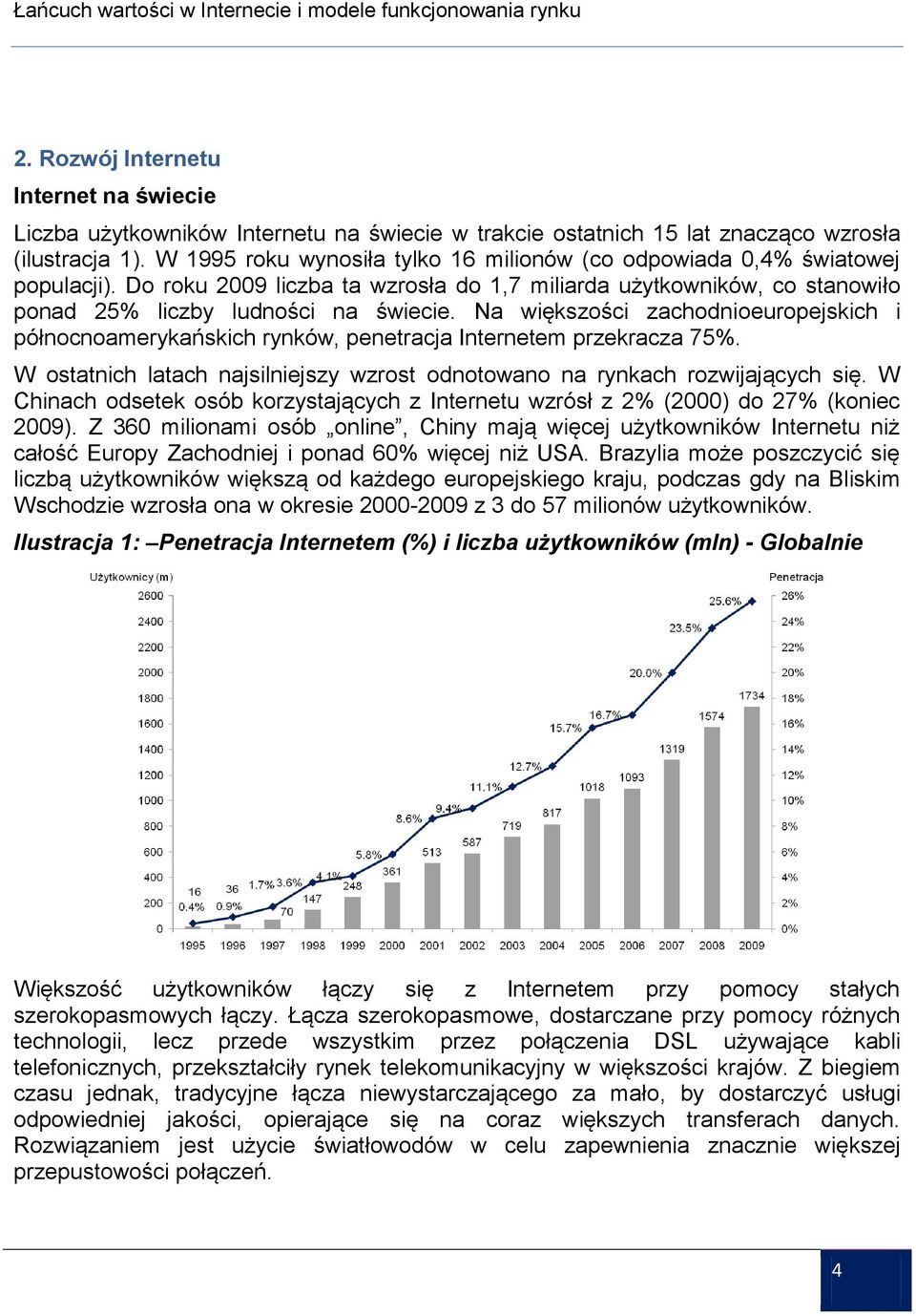 Na większości zachodnioeuropejskich i północnoamerykańskich rynków, penetracja Internetem przekracza 75%. W ostatnich latach najsilniejszy wzrost odnotowano na rynkach rozwijających się.