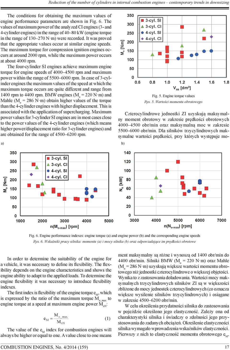 It was proved that the appropriate values occur at similar engine speeds.