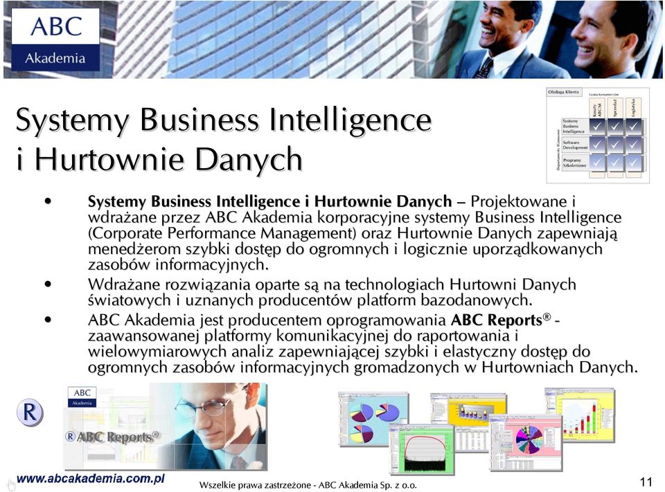 Wdrażane ane rozwiązania zania oparte sąs na technologiach Hurtowni Danych światowych i uznanych producentów w platform bazodanowych.