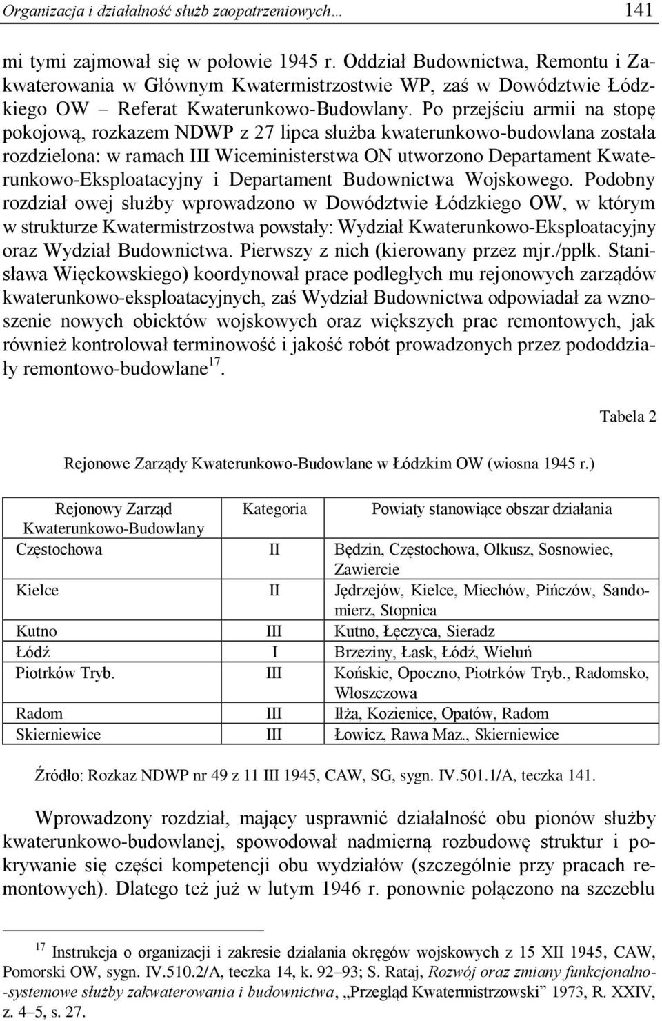 Po przejściu armii na stopę pokojową, rozkazem NDWP z 27 lipca służba kwaterunkowo-budowlana została rozdzielona: w ramach III Wiceministerstwa ON utworzono Departament Kwaterunkowo-Eksploatacyjny i