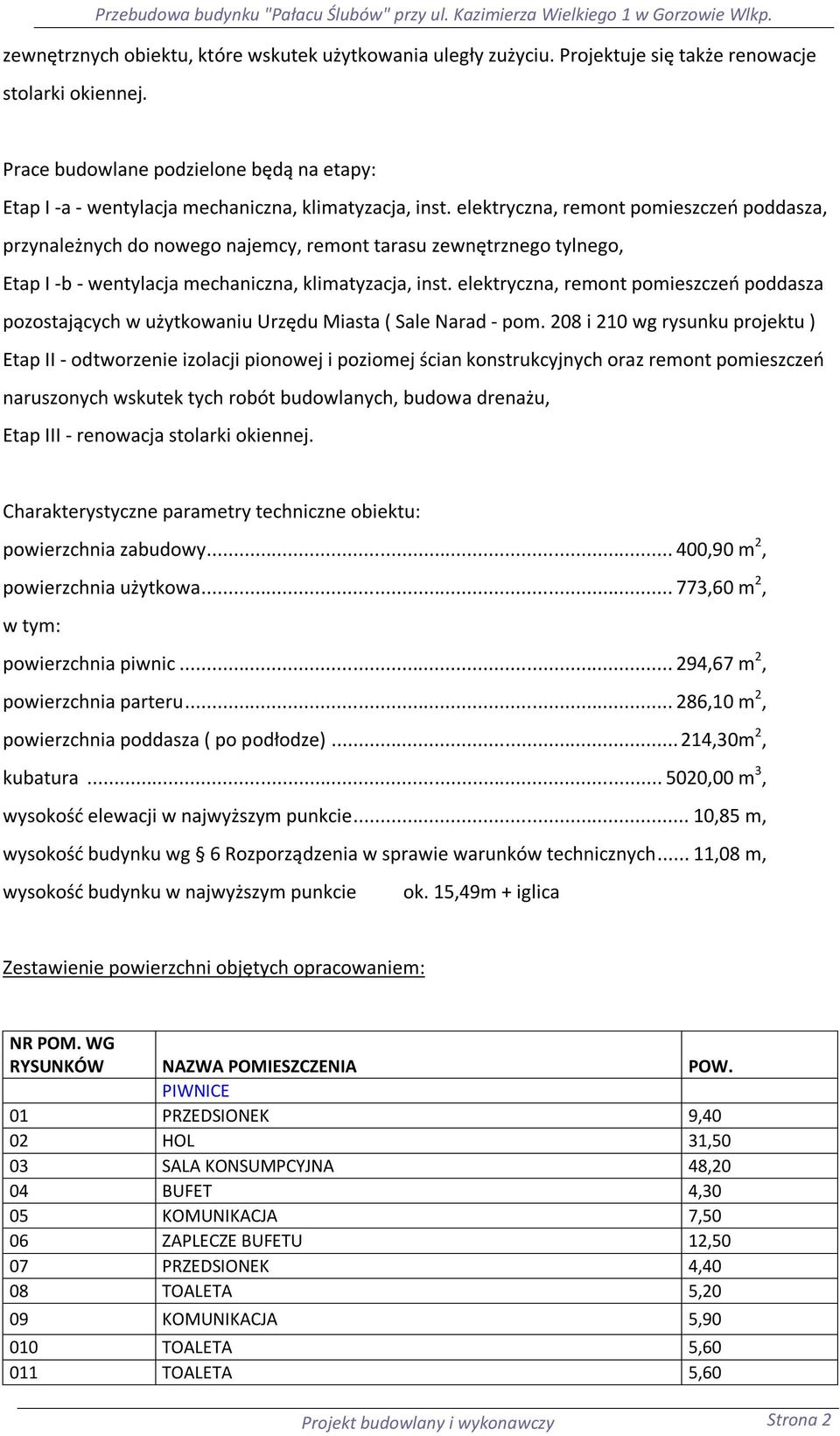 elektryczna, remont pomieszczeń poddasza, przynależnych do nowego najemcy, remont tarasu zewnętrznego tylnego, Etap I -b - wentylacja mechaniczna, klimatyzacja, inst.