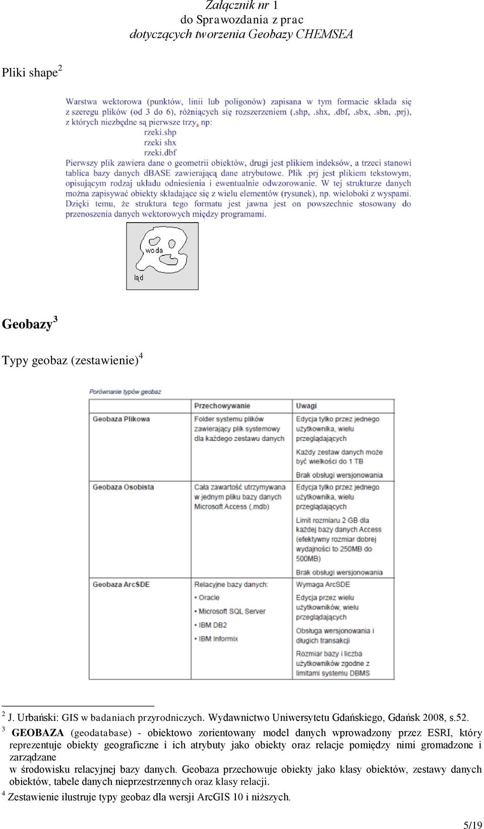 3 GEOBAZA (geodatabase) - obiektowo zorientowany model danych wprowadzony przez ESRI, który reprezentuje obiekty geograficzne i ich atrybuty jako