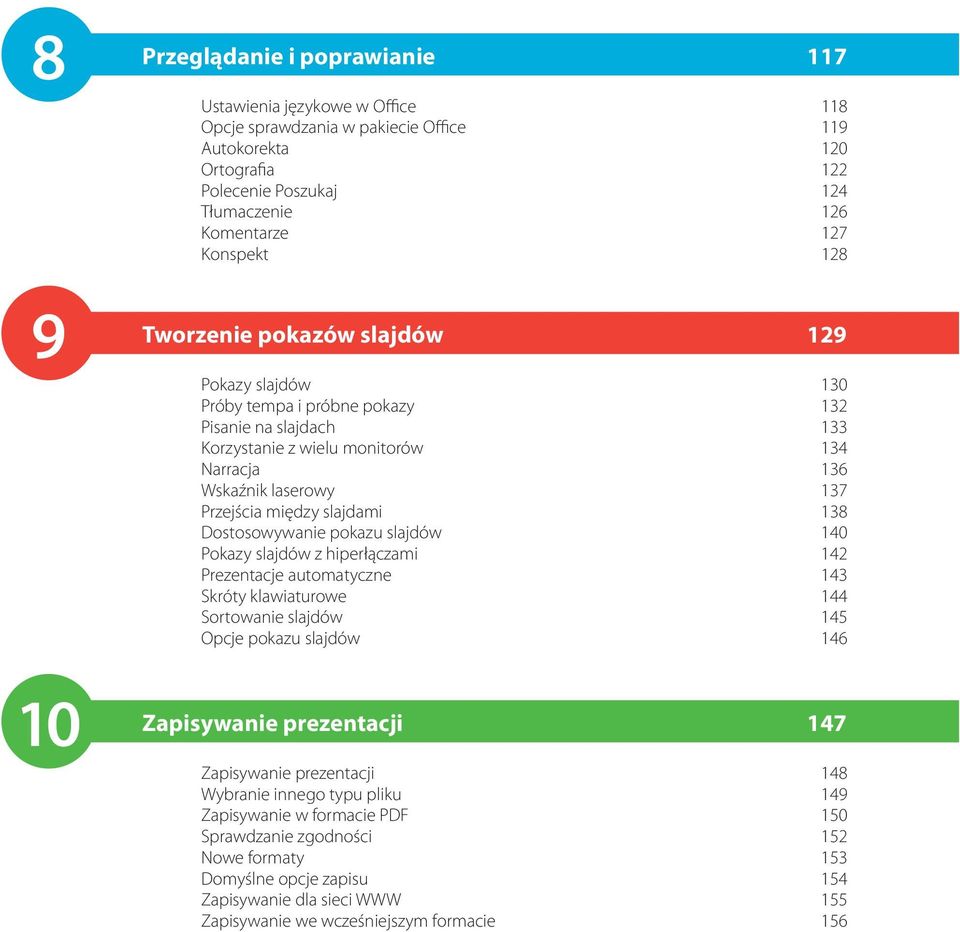 Dostosowywanie pokazu slajdów 40 Pokazy slajdów z hiperłączami 4 Prezentacje automatyczne 4 Skróty klawiaturowe 44 Sortowanie slajdów 45 Opcje pokazu slajdów 46 Zapisywanie prezentacji 47