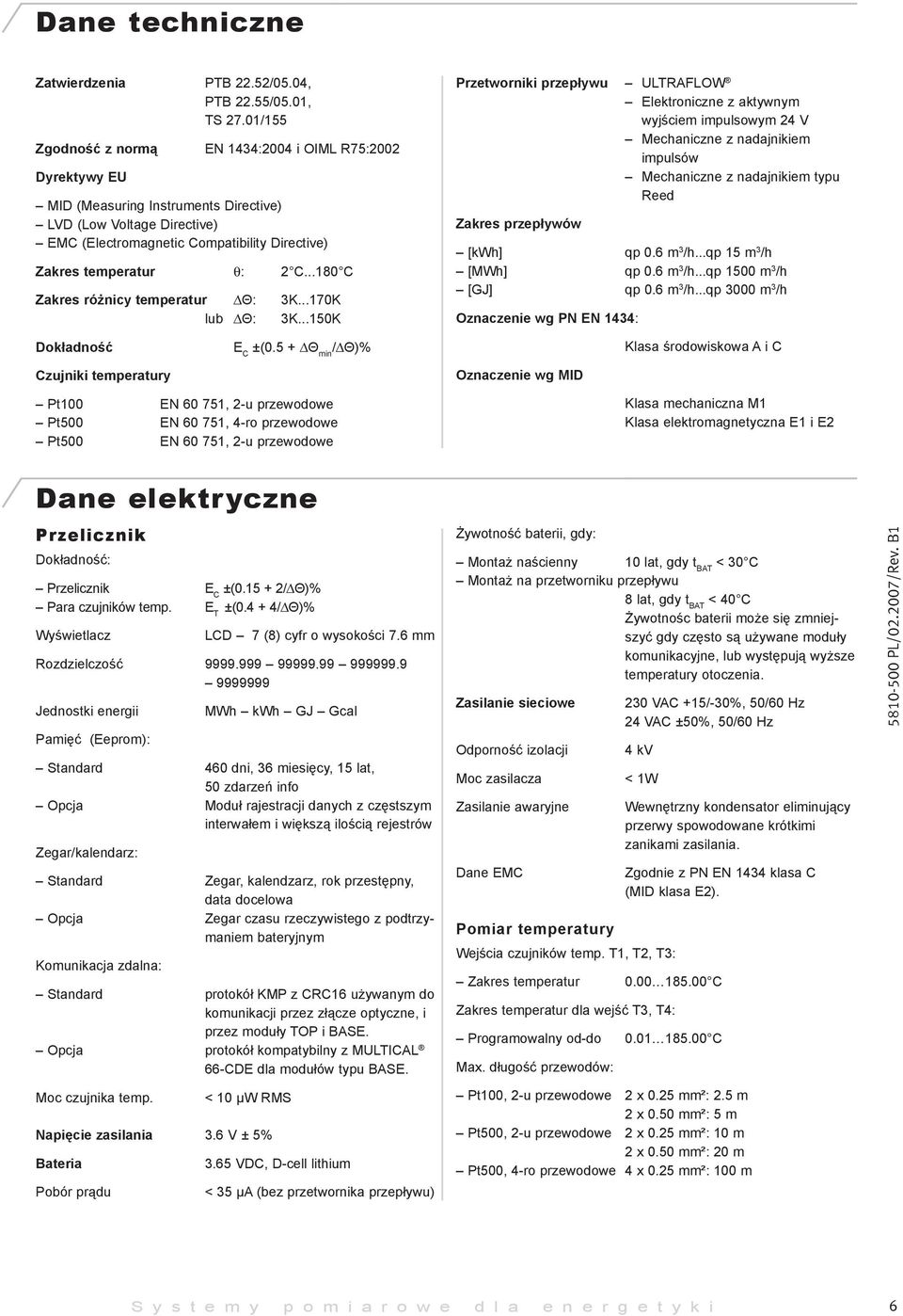 2 C...180 C Zakres różnicy temperatur Θ: 3K...170K lub Θ: 3K.