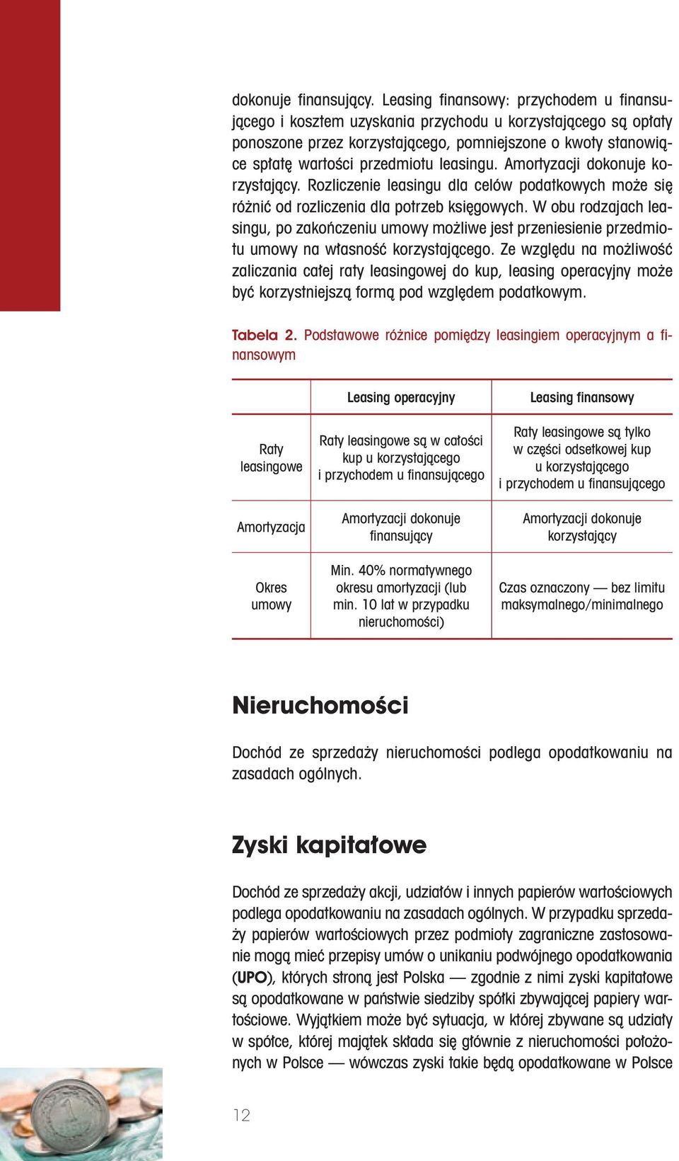 leasingu. Amortyzacji dokonuje korzystający. Rozliczenie leasingu dla celów podatkowych może się różnić od rozliczenia dla potrzeb księgowych.