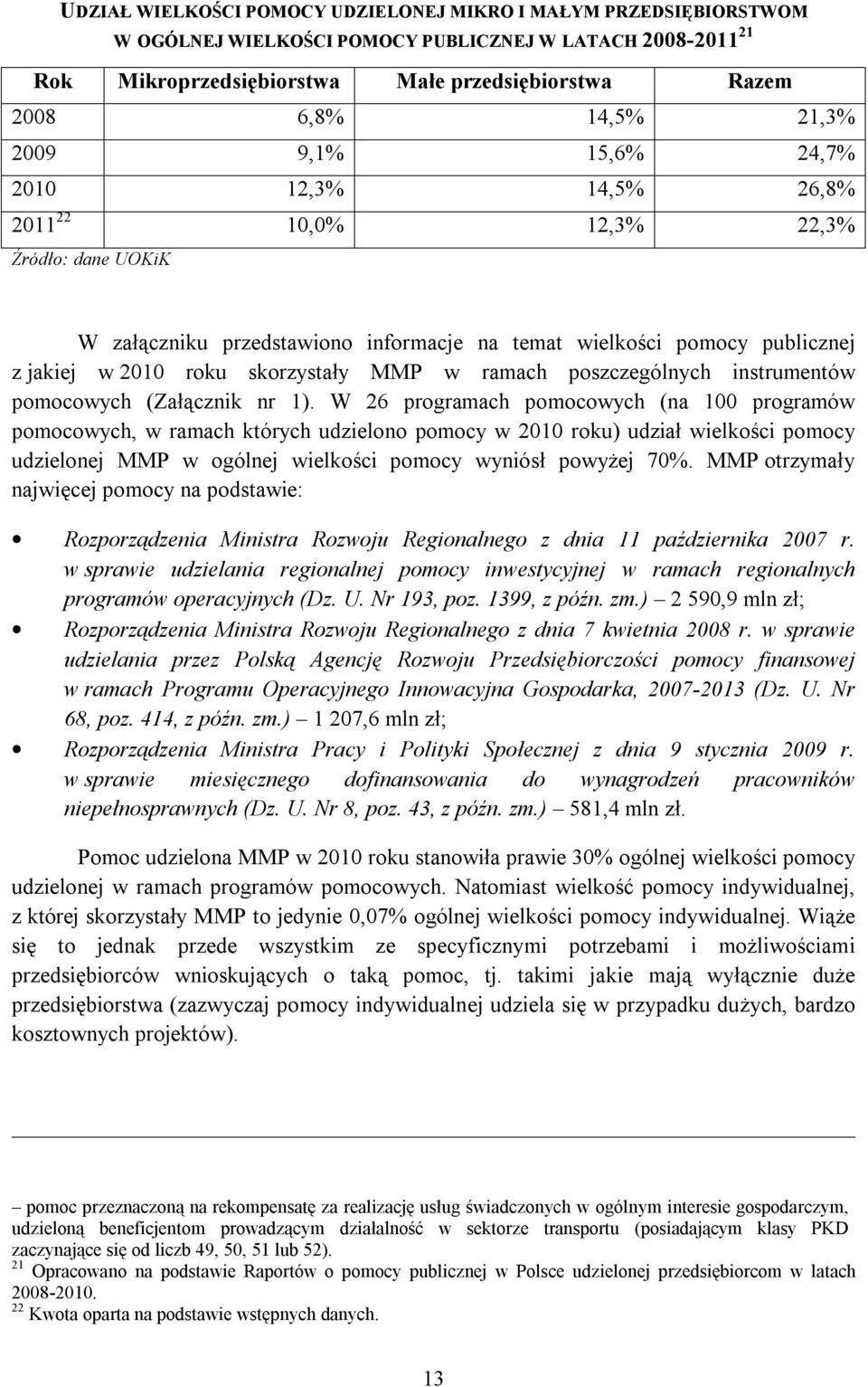 skorzystały MMP w ramach poszczególnych instrumentów pomocowych (Załącznik nr 1).