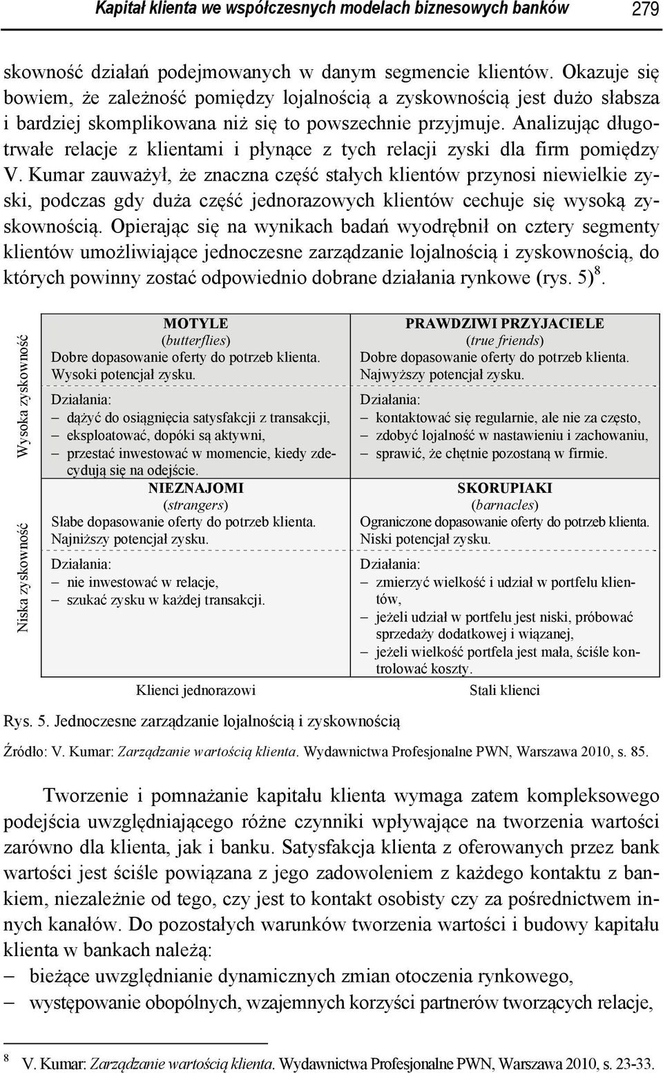 Analizując długotrwałe relacje z klientami i płynące z tych relacji zyski dla firm pomiędzy V.