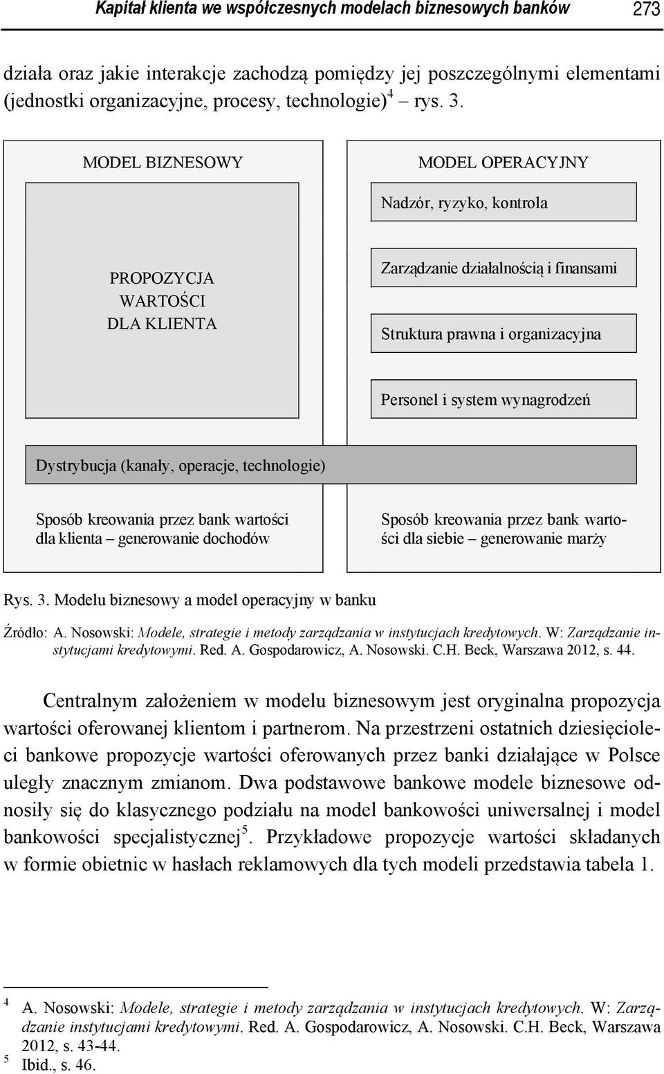 Dystrybucja (kanały, operacje, technologie) Sposób kreowania przez bank wartości dla klienta generowanie dochodów Sposób kreowania przez bank wartości dla siebie generowanie marży Rys. 3.