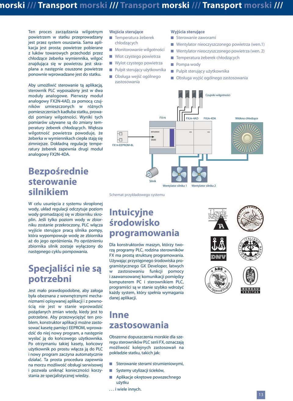 ponownie wprowadzane jest do statku. Aby umożliwić sterowanie tą aplikacją, sterownik PLC wyposażony jest w dwa moduły analogowe.