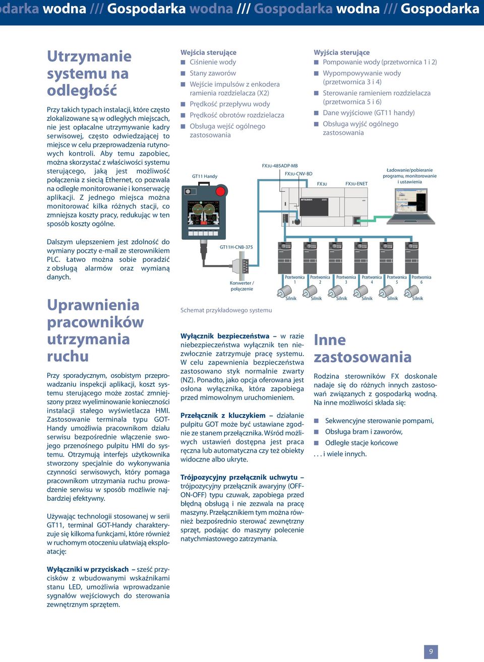 Aby temu zapobiec, można skorzystać z właściwości systemu sterującego, jaką jest możliwość połączenia z siecią Ethernet, co pozwala na odległe monitorowanie i konserwację aplikacji.