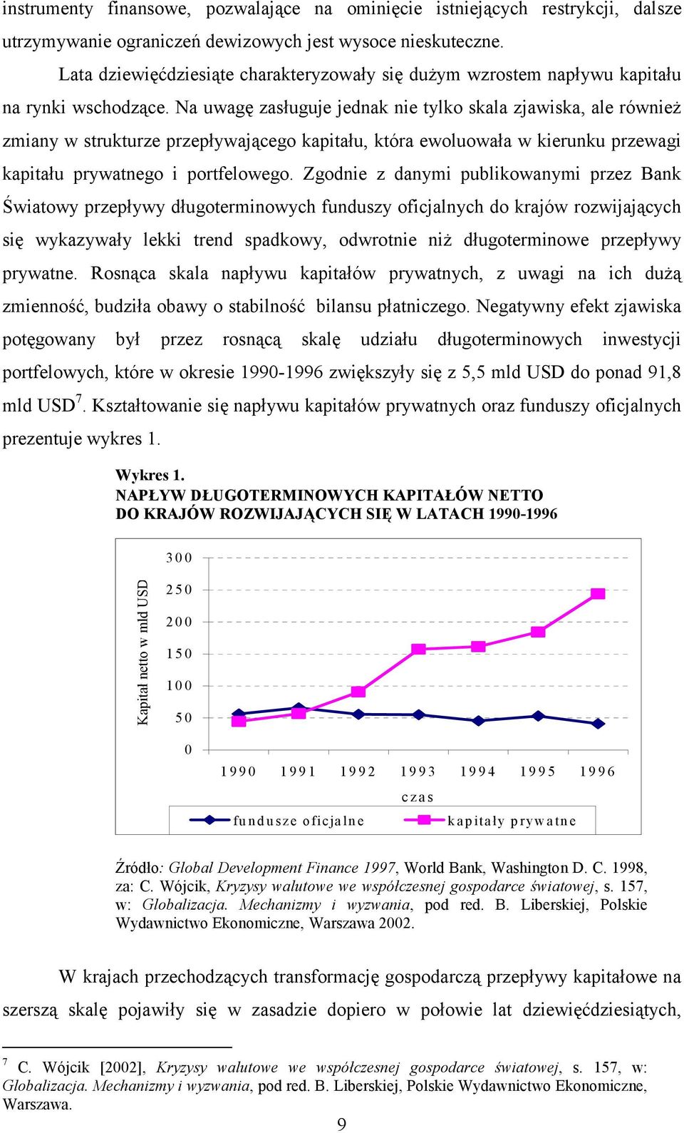 Na uwagę zasługuje jednak nie tylko skala zjawiska, ale również zmiany w strukturze przepływającego kapitału, która ewoluowała w kierunku przewagi kapitału prywatnego i portfelowego.