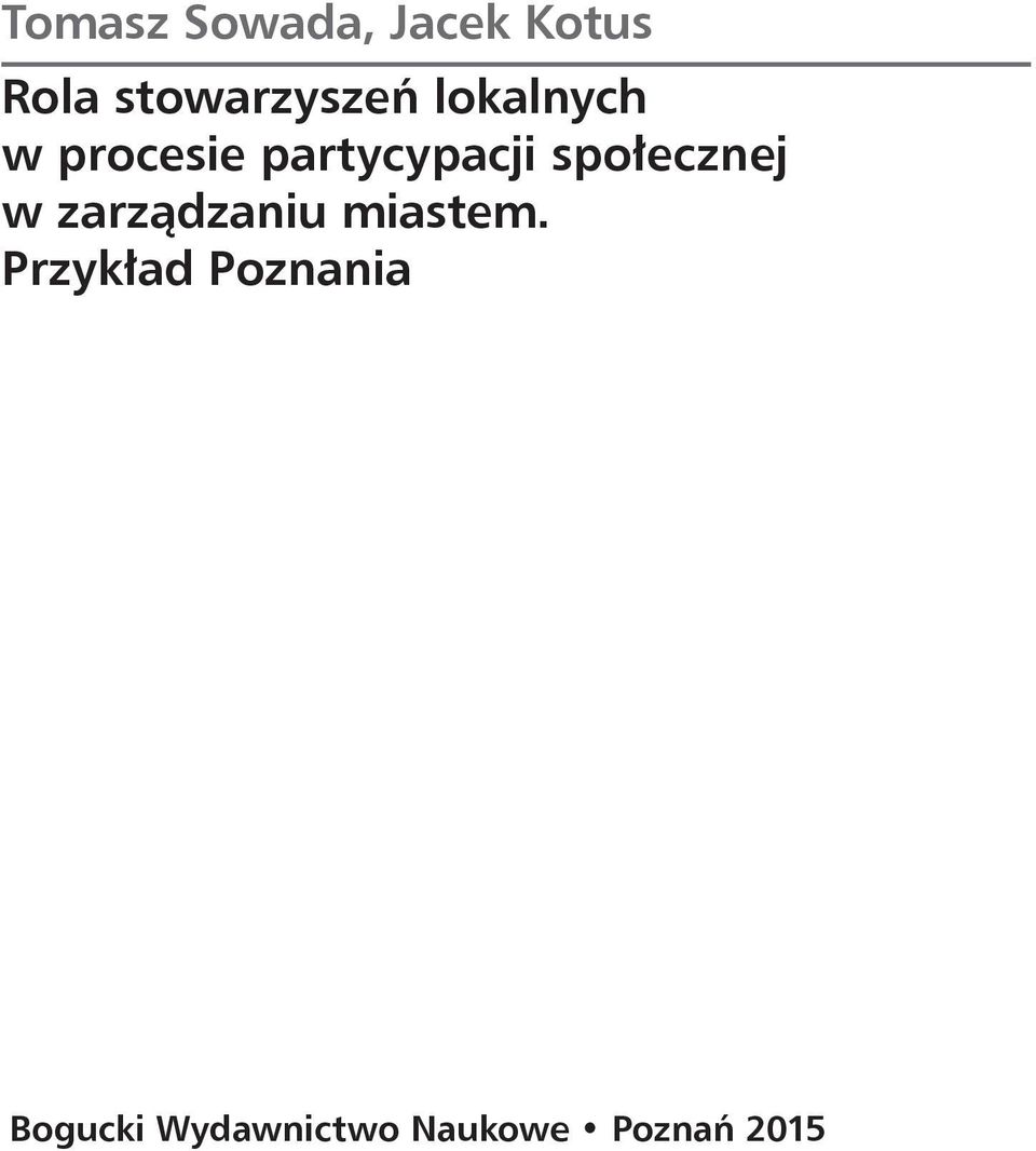 partycypacji społecznej w zarządzaniu