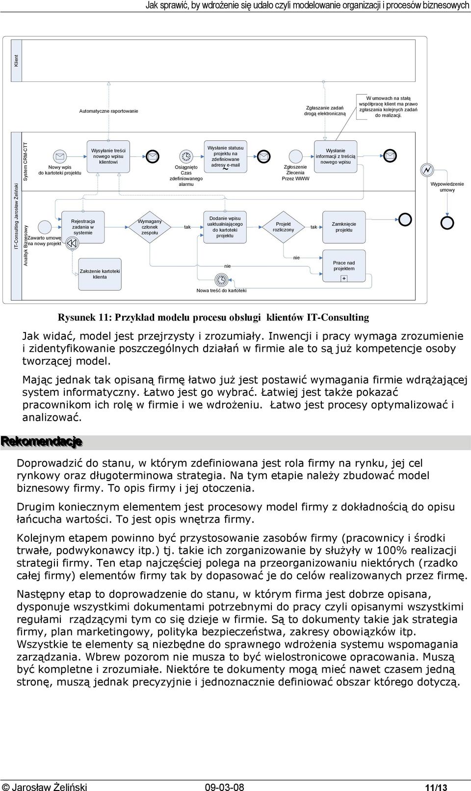 Wymagany członek zespołu Osiągnięto Czas zdefiniowanego alarmu tak Wysłanie statusu projektu na zdefiniowane adresy e-mail ~ Dodanie wpisu uaktualniającego do kartoteki projektu nie Zgłoszenie