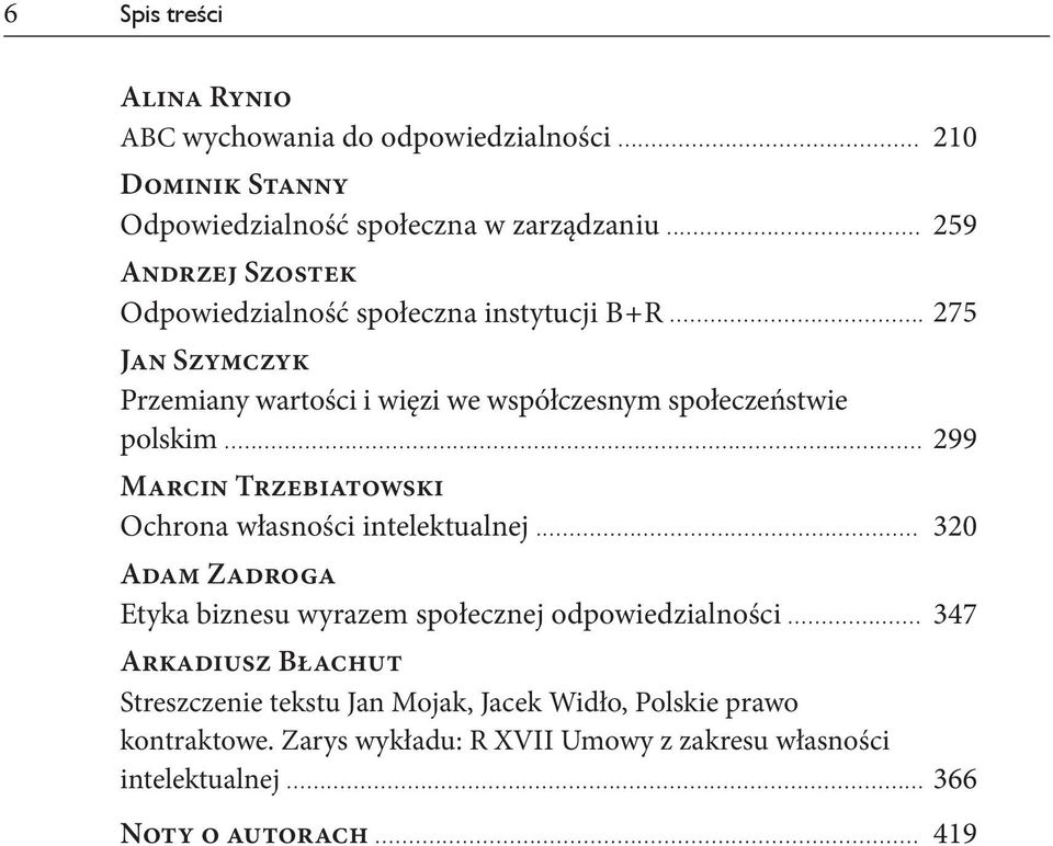 .. 275 Jan Szymczyk Przemiany wartości i więzi we współczesnym społeczeństwie polskim... 299 Marcin Trzebiatowski Ochrona własności intelektualnej.