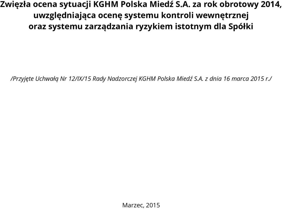 KGHM Polska Miedź S.A.