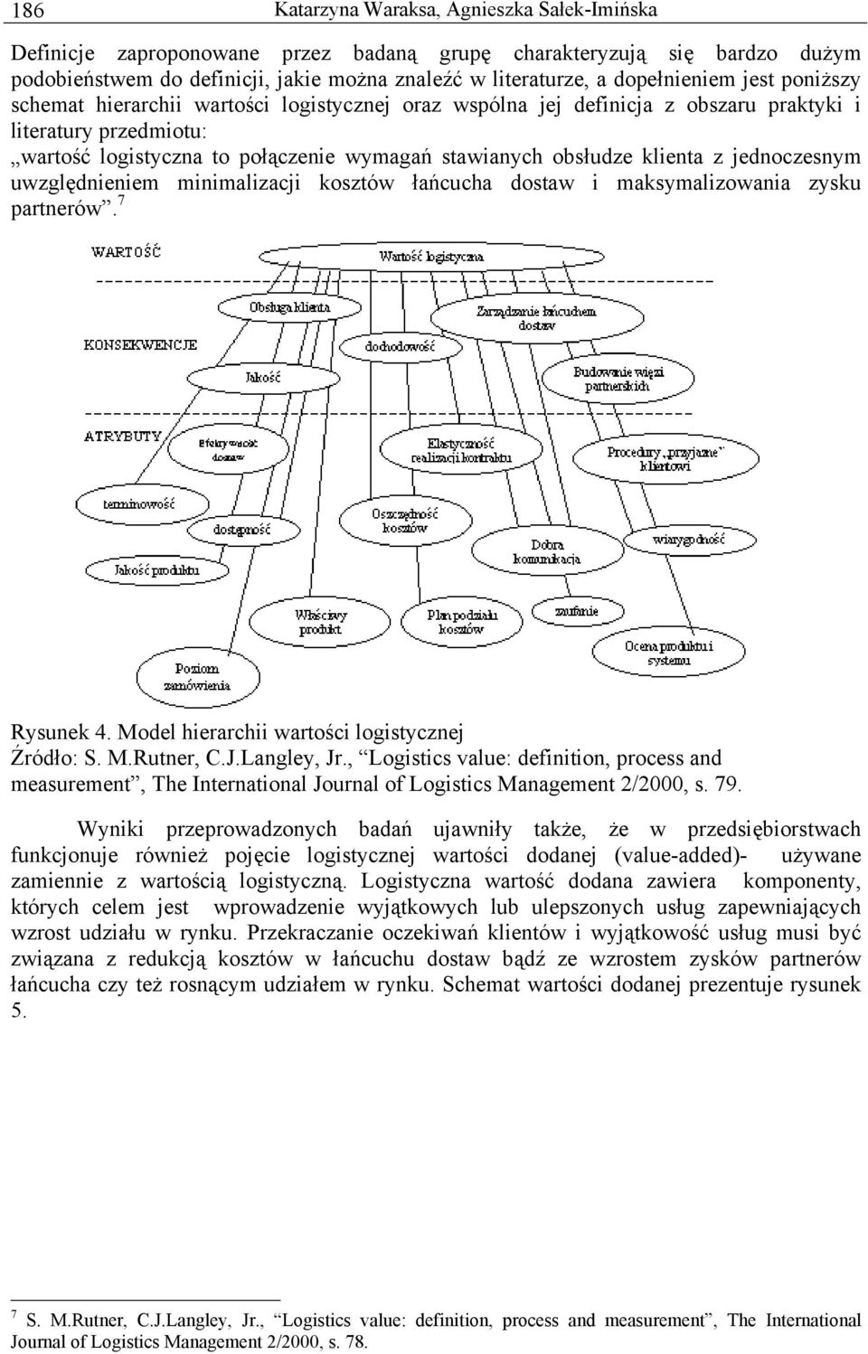 jednoczesnym uwzględnieniem minimalizacji kosztów łańcucha dostaw i maksymalizowania zysku partnerów. 7 Rysunek 4. Model hierarchii wartości logistycznej Źródło: S. M.Rutner, C.J.Langley, Jr.