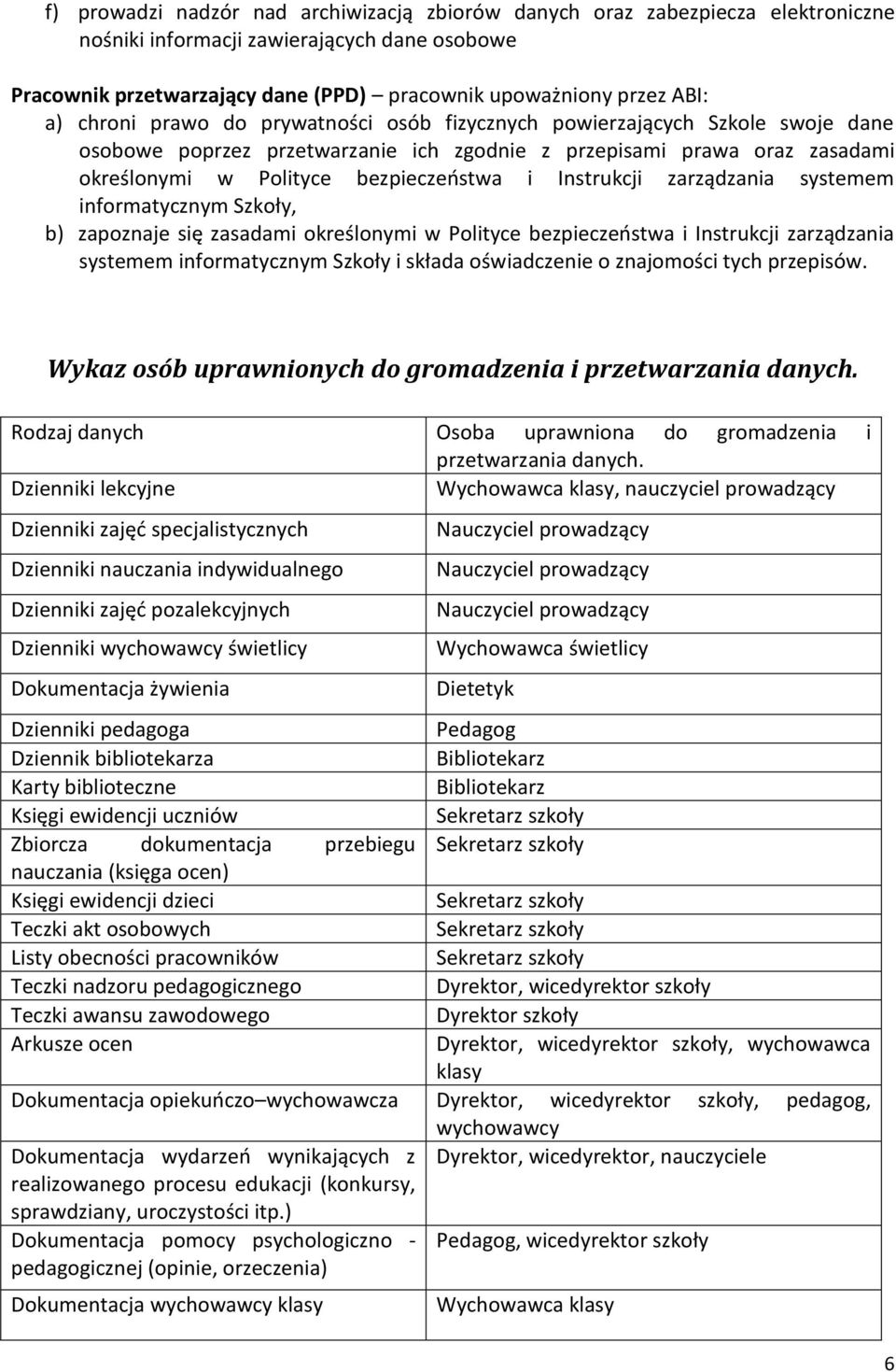 Instrukcji zarządzania systemem informatycznym Szkoły, b) zapoznaje się zasadami określonymi w Polityce bezpieczeństwa i Instrukcji zarządzania systemem informatycznym Szkoły i składa oświadczenie o