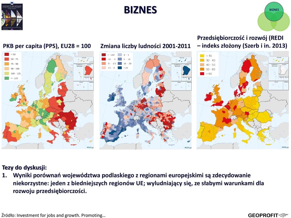 Wyniki porównań województwa podlaskiego z regionami europejskimi są zdecydowanie niekorzystne: jeden