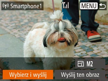 4 Wybierz opcję [Dodaj urządz.]. Za pomocą przycisków [ ][ ] wybierz opcję [Dodaj urządz.], a następnie naciśnij Zostanie wyświetlony identyfikator SSID aparatu.