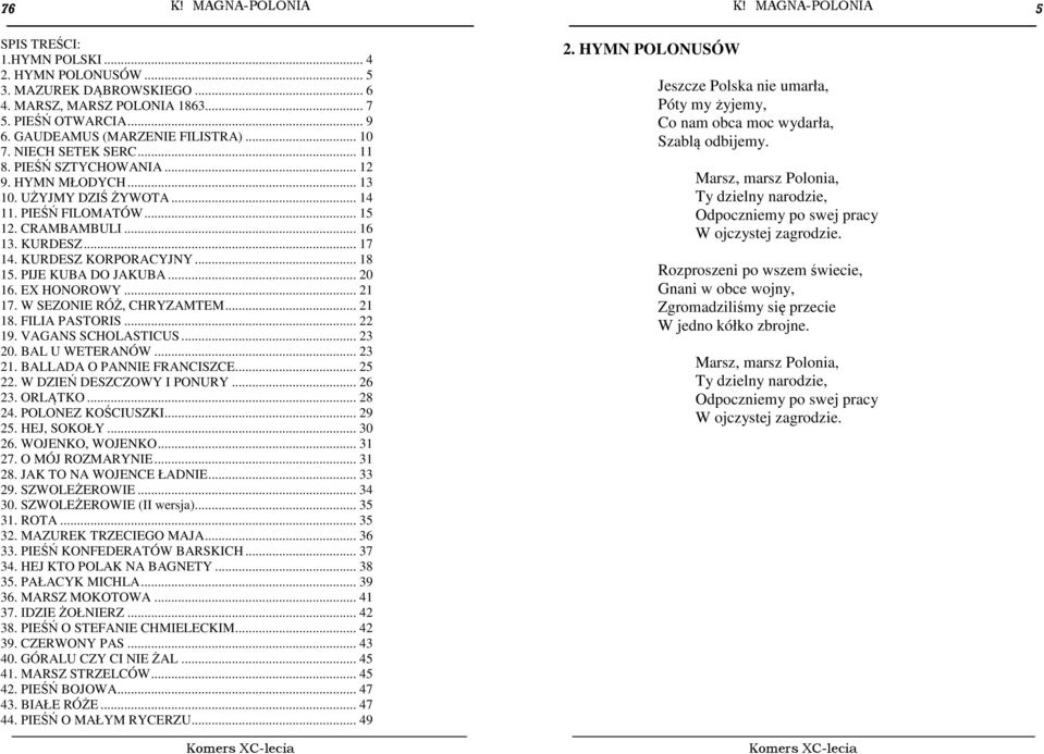 PIJE KUBA DO JAKUBA... 20 16. EX HONOROWY... 21 17. W SEZONIE RÓŻ, CHRYZAMTEM... 21 18. FILIA PASTORIS... 22 19. VAGANS SCHOLASTICUS... 23 20. BAL U WETERANÓW... 23 21. BALLADA O PANNIE FRANCISZCE.