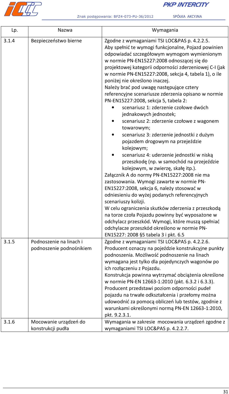 normie PN-EN15227:2008, sekcja 4, tabela 1), o ile poniżej nie określono inaczej.