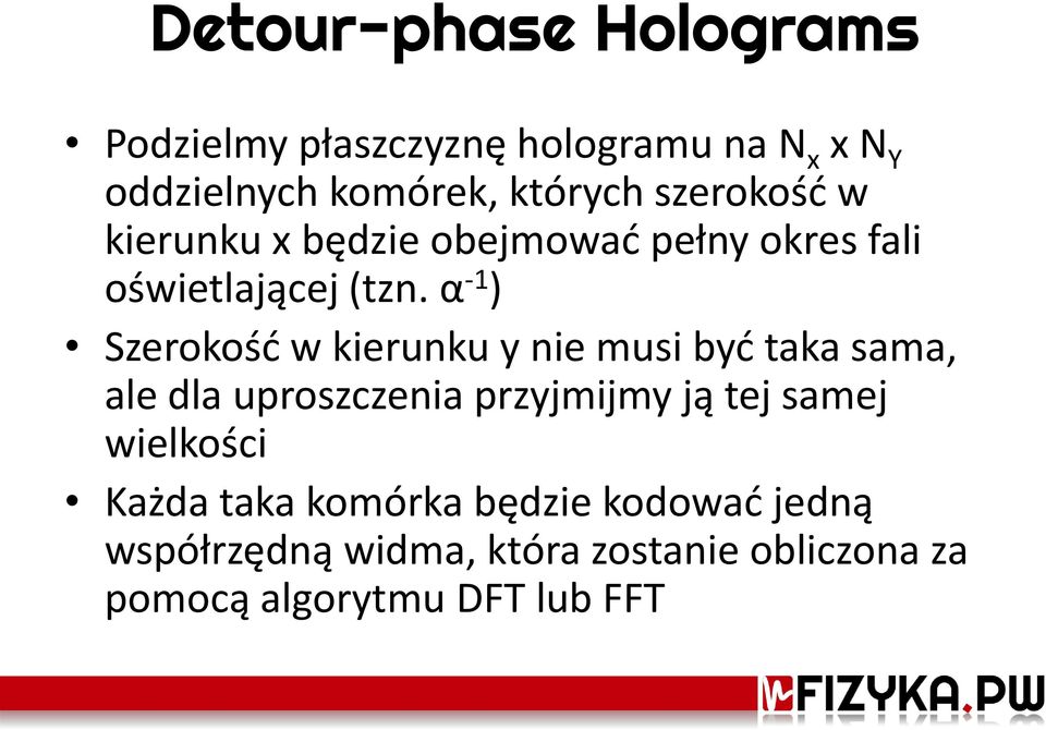 α -1 ) Szerokość w kierunku y nie musi być taka sama, ale dla uproszczenia przyjmijmy ją tej samej