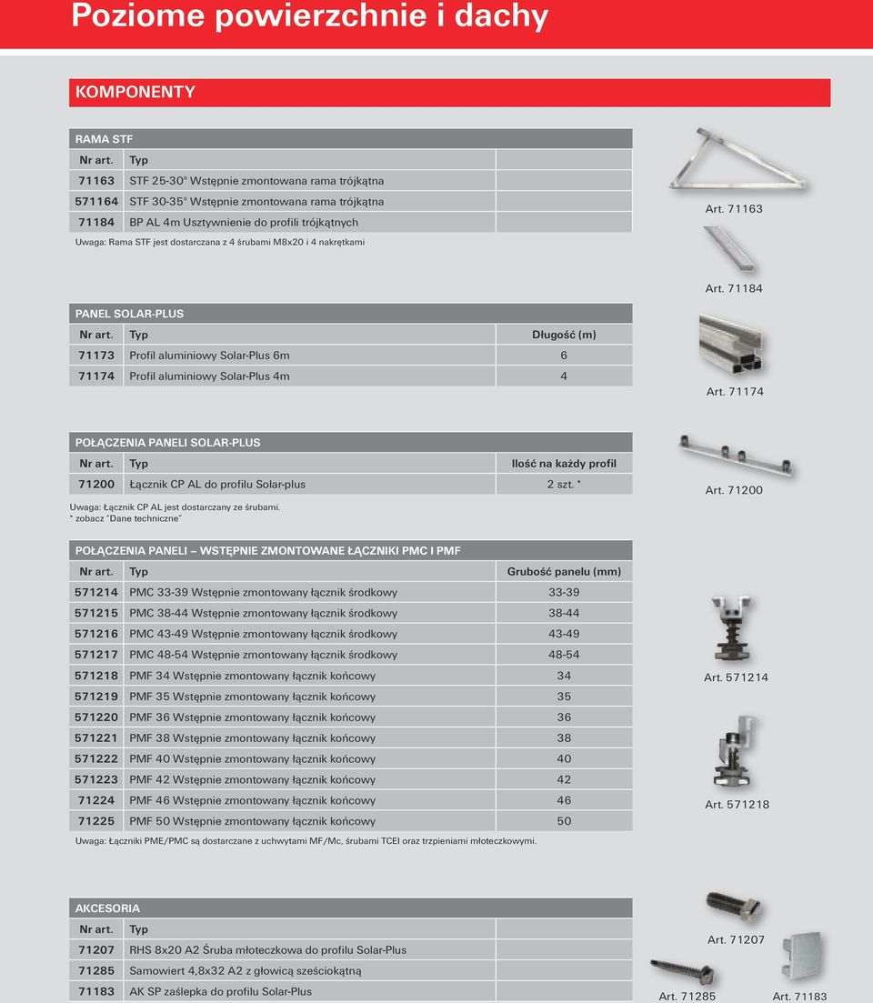 71184 PANEL SOLAR-PLUS Długość (m) 71173 Profil aluminiowy Solar-Plus 6m 6 71174 Profil aluminiowy Solar-Plus 4m 4 Art.