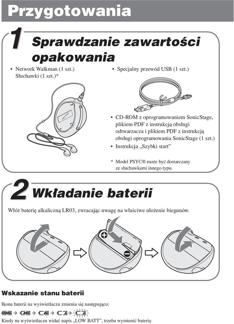 szt.) Instrukcja Szybki start * Model PSYC może być dostarczany ze słuchawkami innego typu.