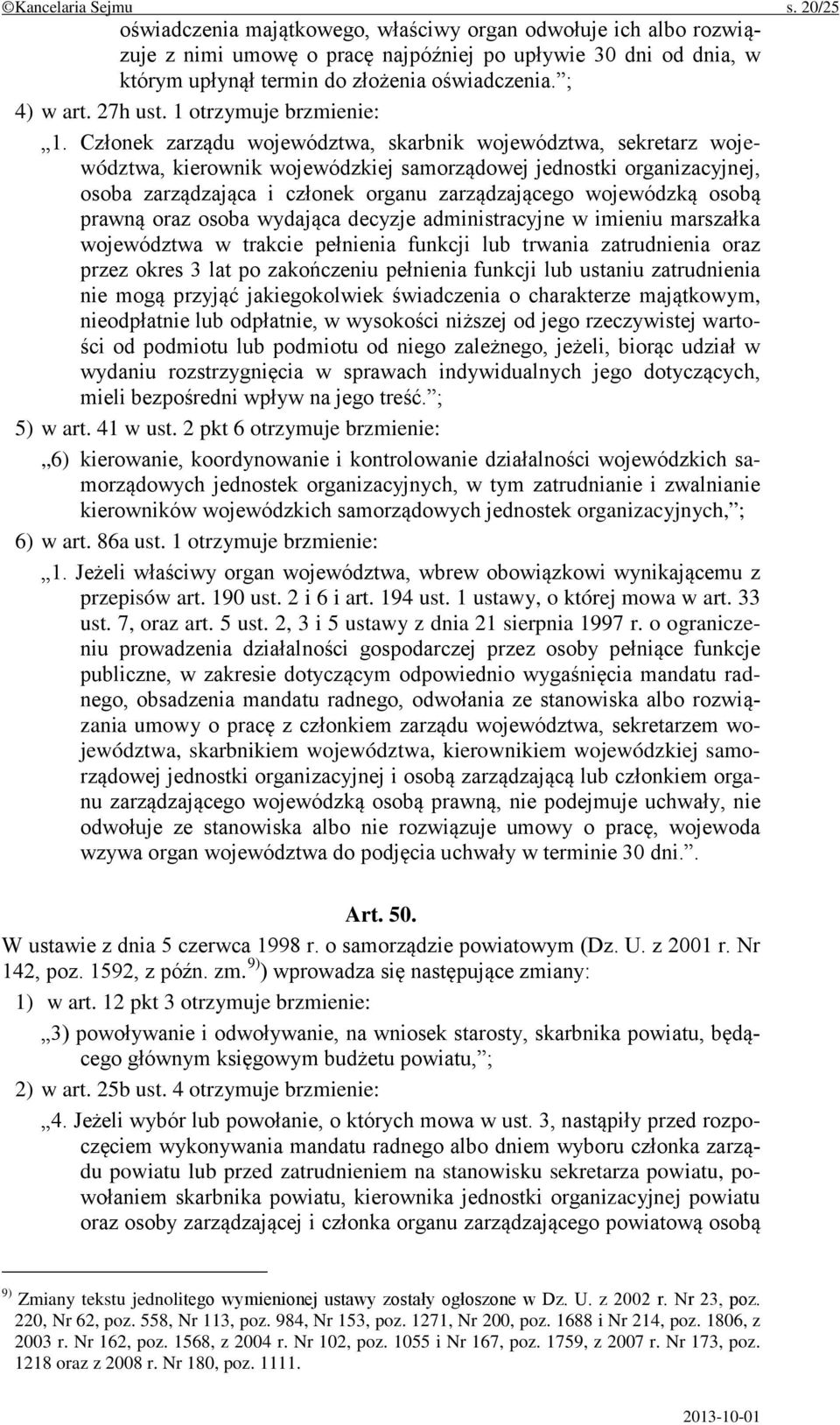 27h ust. 1 otrzymuje brzmienie: 1.