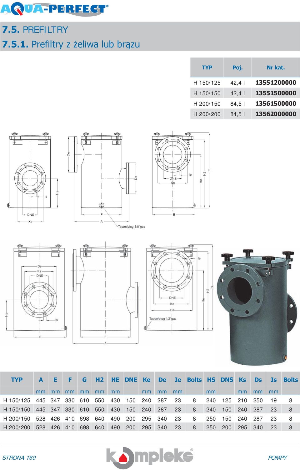 Ie Bolts HS DNS Ks Ds Is Bolts mm mm mm mm mm mm mm mm mm mm mm mm mm H 150/125 445 347 330 610 550 430 150 240 287 23 8 240 125 210 250 19 8 H